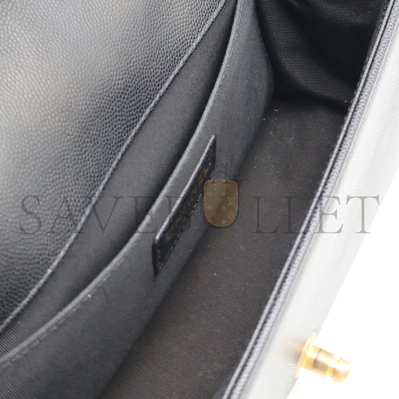 CHANEL CAVIAR MEDIUM QUILTED BOY BLACK A67086 B08358 94305 (25*15*8cm)